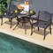 Costway 2PCS Patio Dining Bistro Chair All Weather Cast Aluminum Armrest Garden